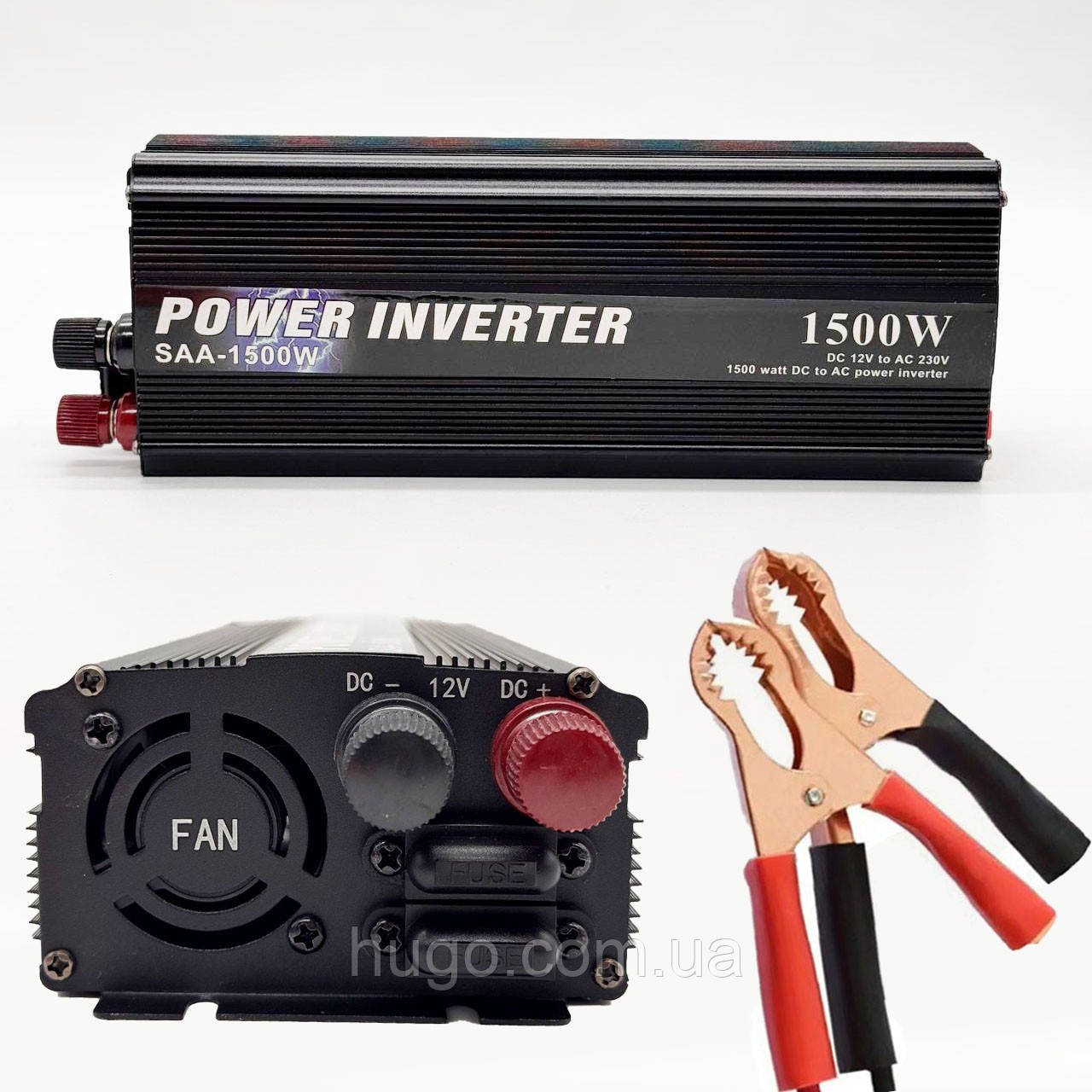 Інвертор напруги 12В-230В, 1500Вт / Автомобільний перетворювач напруги, фото 1
