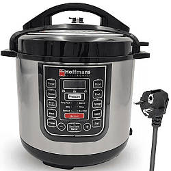 Мультиварка 4,5л, 14 програм, 1200Вт, Hoffmans HM-716, Сріблястий / Електрична мультиварка-скороварка