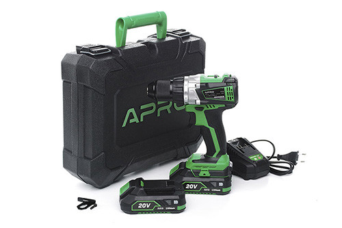 Дриль-шуруповерт безщітковий APRO 20В, 2А, 20DB, 2 АКБ, ЗУ, кейс, фото 1