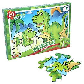 Пазли 217-12,  60 ел. (12 шт.) Лео, "Динозаврики", в кор-ці 28-19,5-3,8см