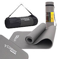 Килимок спортивний Cornix NBR 183 x 61 x 1 cм для йоги та фітнесу XR-0012 Grey