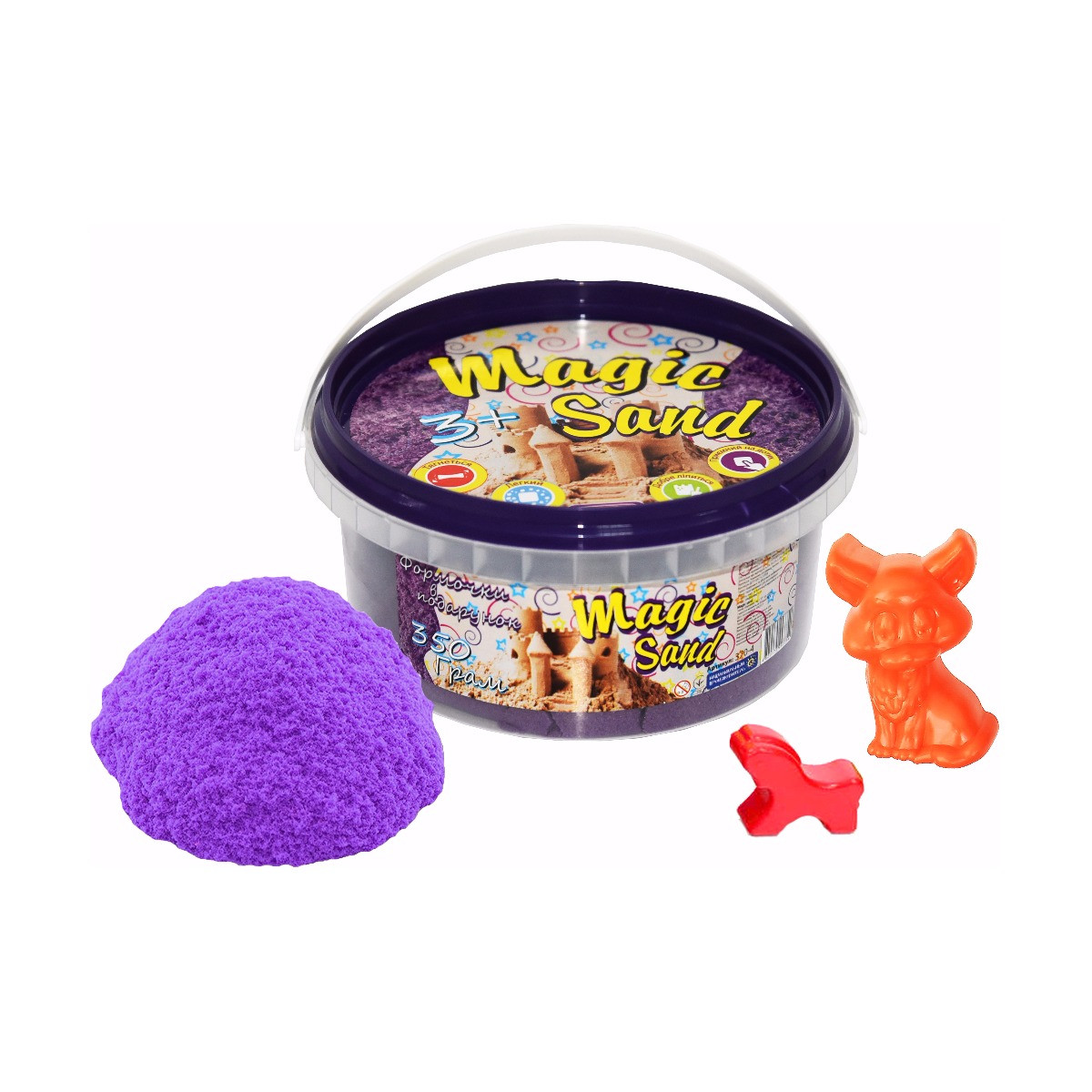 Кінетичний пісок Strateg Magic Sand бузковий у відрі 350 г (370-4), фото 1