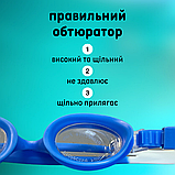 Окуляри для плавання, окуляри для плавання дитячі, окуляри для басейну дитячі HechPro блакитні (3600), фото 4