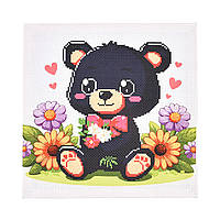 Набір для творчості вишивка хрестиком Ведмедик Strateg розміром 30х30 см (AX-304)