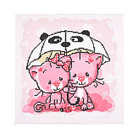 Набір для творчості вишивка хрестиком Котики під парасолькою Strateg розміром 30х30 см (AX-309)