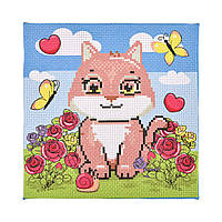 Набір для творчості вишивка хрестиком Кошеня Strateg розміром 20х20 см (AX-201)