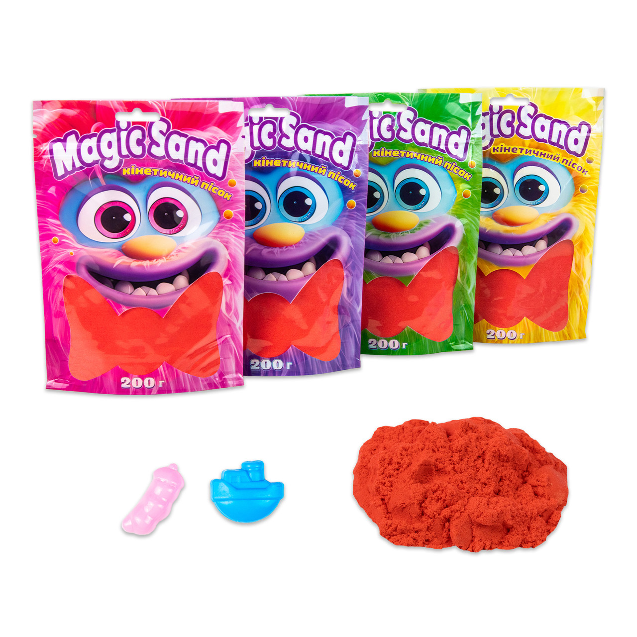 Кінетичний пісок Strateg Magic sand в пакеті 39401-6 червоний, 0,200 кг