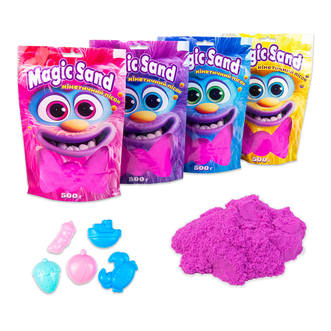 Кінетичний пісок Strateg Magic sand в пакеті 39403-4 фіолетовий, 0,500 кг, фото 1