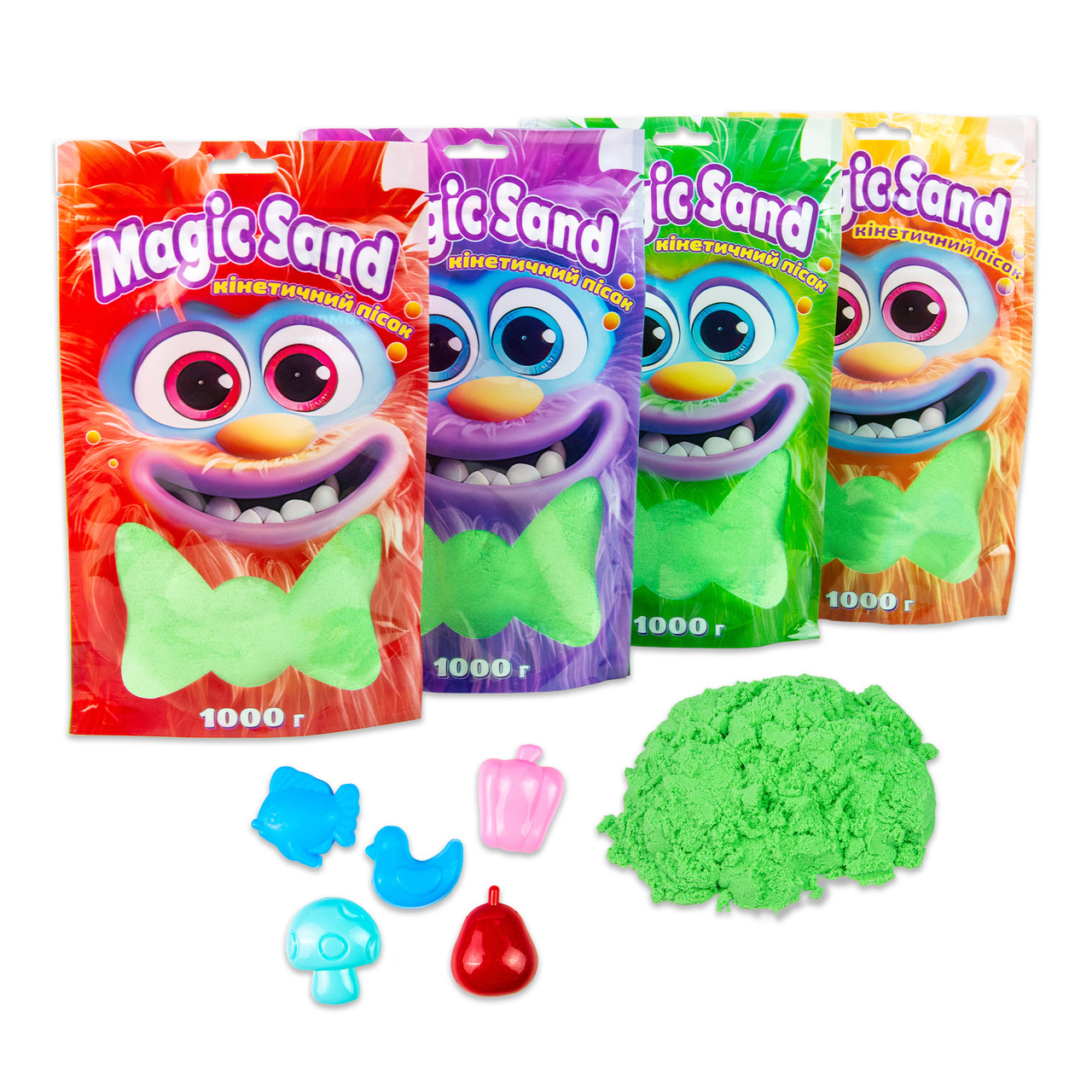 Кінетичний пісок Strateg Magic sand в пакеті 39404-2 зелений, 1 кг, фото 1