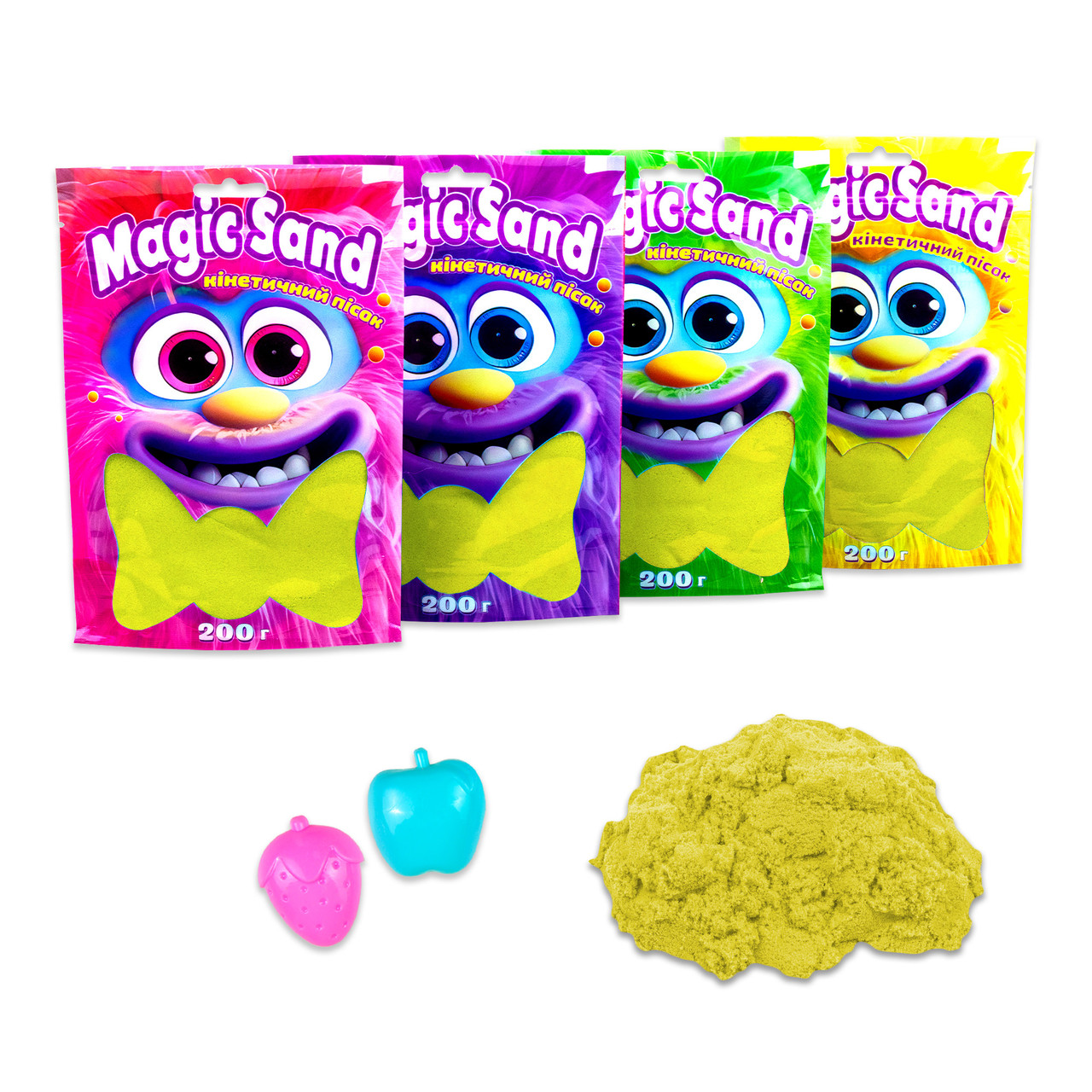 Кінетичний пісок Strateg Magic sand в пакеті 39401-5 жовтий, 0,200 кг
