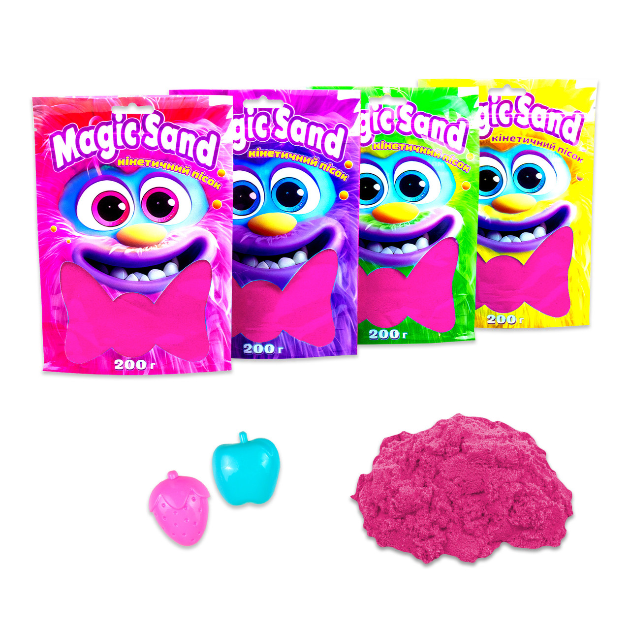 Кінетичний пісок Strateg Magic sand в пакеті 39401-8 рожевий, 0,200 кг, фото 1