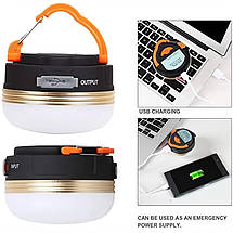 Ліхтар кемпінг YD-1-LED, Li-Ion акумулятор, power bank, ЗУ Type-C, магніт, гачок, фото 5