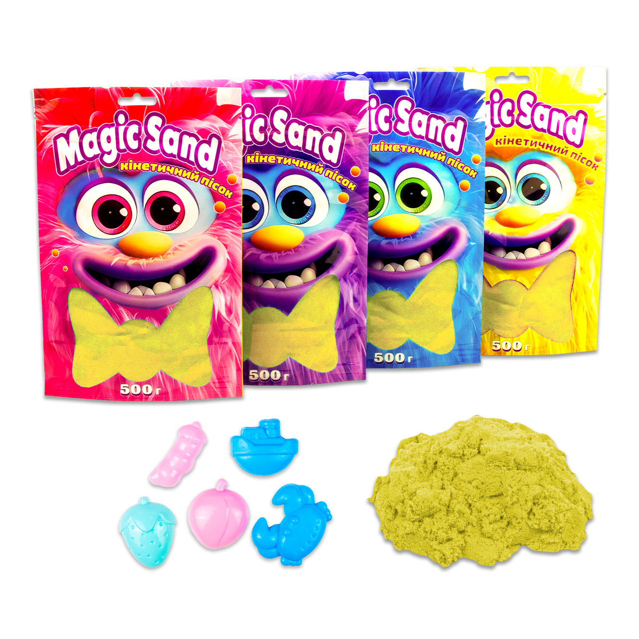 Кінетичний пісок Strateg Magic sand в пакеті 39403-5 жовтий, 0,500 кг, фото 1
