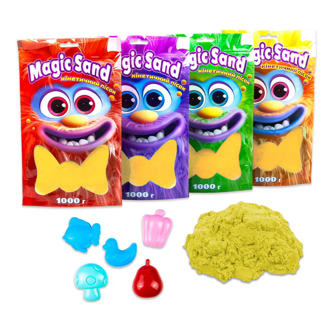 Кінетичний пісок Strateg Magic sand в пакеті 39404-5 жовтий, 1 кг, фото 1