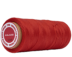 Galaces 1.00 мм червоний (S049) плоский шнур вощений по шкірі (картон)