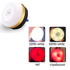 Ліхтар кемпінг YD-7-7SMD(white+red), 1х18650, power bank, ЗУ Type-C, магніт, гачок, фото 3
