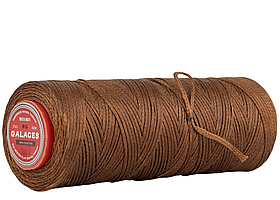 Galaces 1.00 мм коричнева (S012) плоский вощений шнур по шкірі (картон)