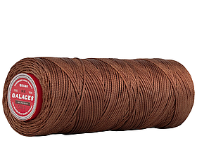 Galaces 1.00 мм коричневий (S019) плоский вощений шнур по шкірі (картон)
