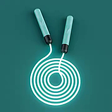 Скакалка сяюча світлодіодна 2.8 м для дітей і дорослих з LED-підсвіткою для занять спортом, зелена, фото 3