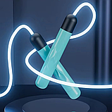 Скакалка сяюча світлодіодна 2.8 м для дітей і дорослих з LED-підсвіткою для занять спортом, зелена, фото 10