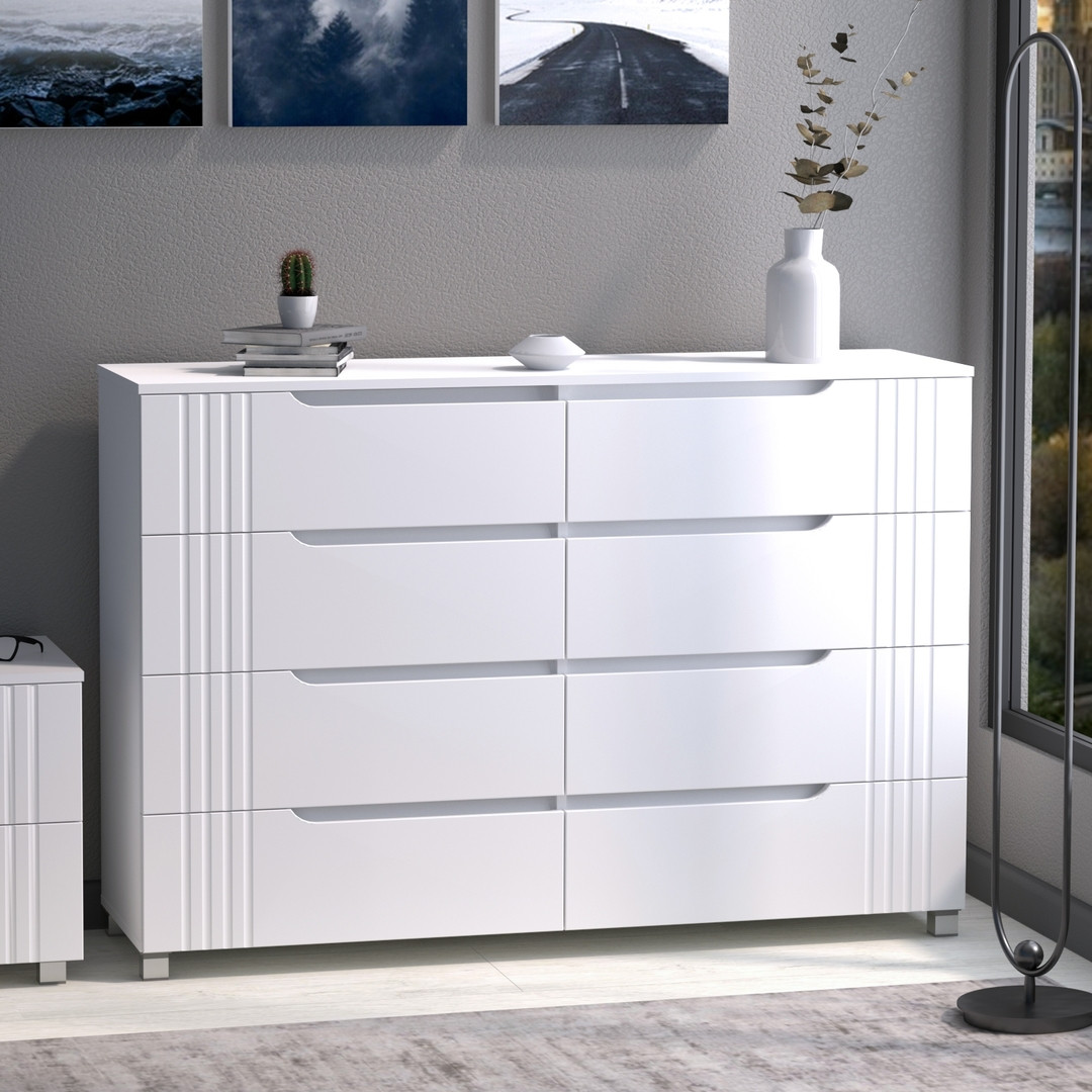 Комод "Портленд" К-407, Білий матовий (140/99/40), МДФ, фото 1