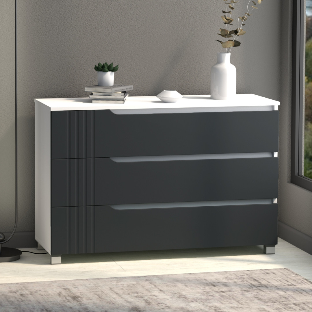Комод "Портленд" К-30, Графіт матовий (100/76/40), МДФ, фото 1