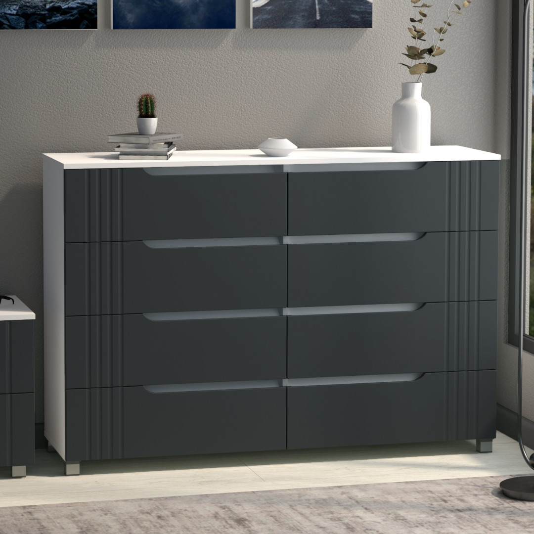 Комод "Портленд" К-407, Графіт матовий (140/99/40), МДФ, фото 1