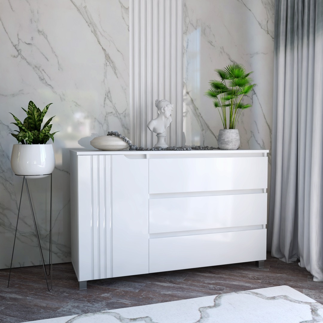 Комод DiPortes "Портленд" К-309, Білий (119/75/40), фото 1