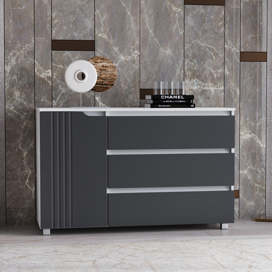 Комод DiPortes "Портленд" К-309, Графіт (119/75/40), фото 1