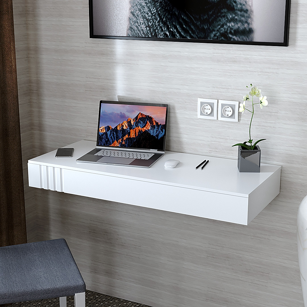 Комп'ютерний стіл навісний Кс-11 "Портленд", білий (100/17/42), фото 1