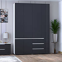 Шафа гардероб  Портленд №21, К-824_C-823_R, Графіт (160/230/52), МДФ