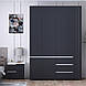 Шафа гардероб  Портленд №21, К-824_C-823_R, Графіт (160/230/52), МДФ, фото 4