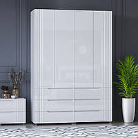 Шафа гардероб  Портленд №22, К-823_L-823_R, Білий глянець (160/230/52), МДФ