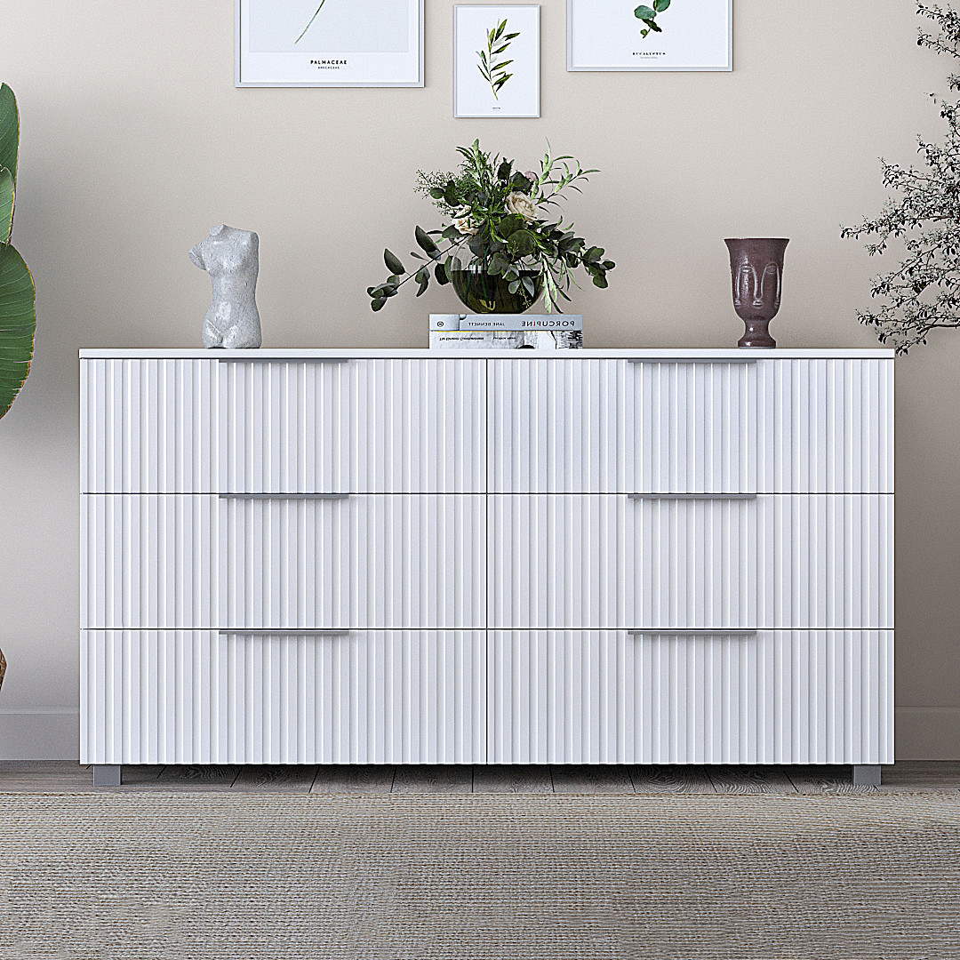 Комод "Саванна" К-307, Білий матовий (140/76/40), МДФ, фото 1