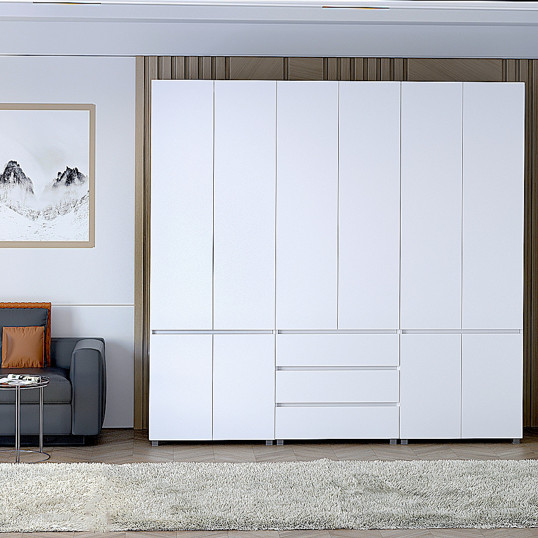 Шафа гардероб "КАПРІ" №26, К-824-К-823-824, Білий (240/230/52), фото 1