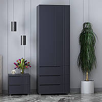 Шафа для одягу  "Портленд", К-823-R, Графіт / Графіт (80/230/52), МДФ