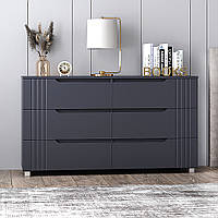 Комод "Портленд" К-307, Антрацит / Графіт матовий (140/76/40), МДФ