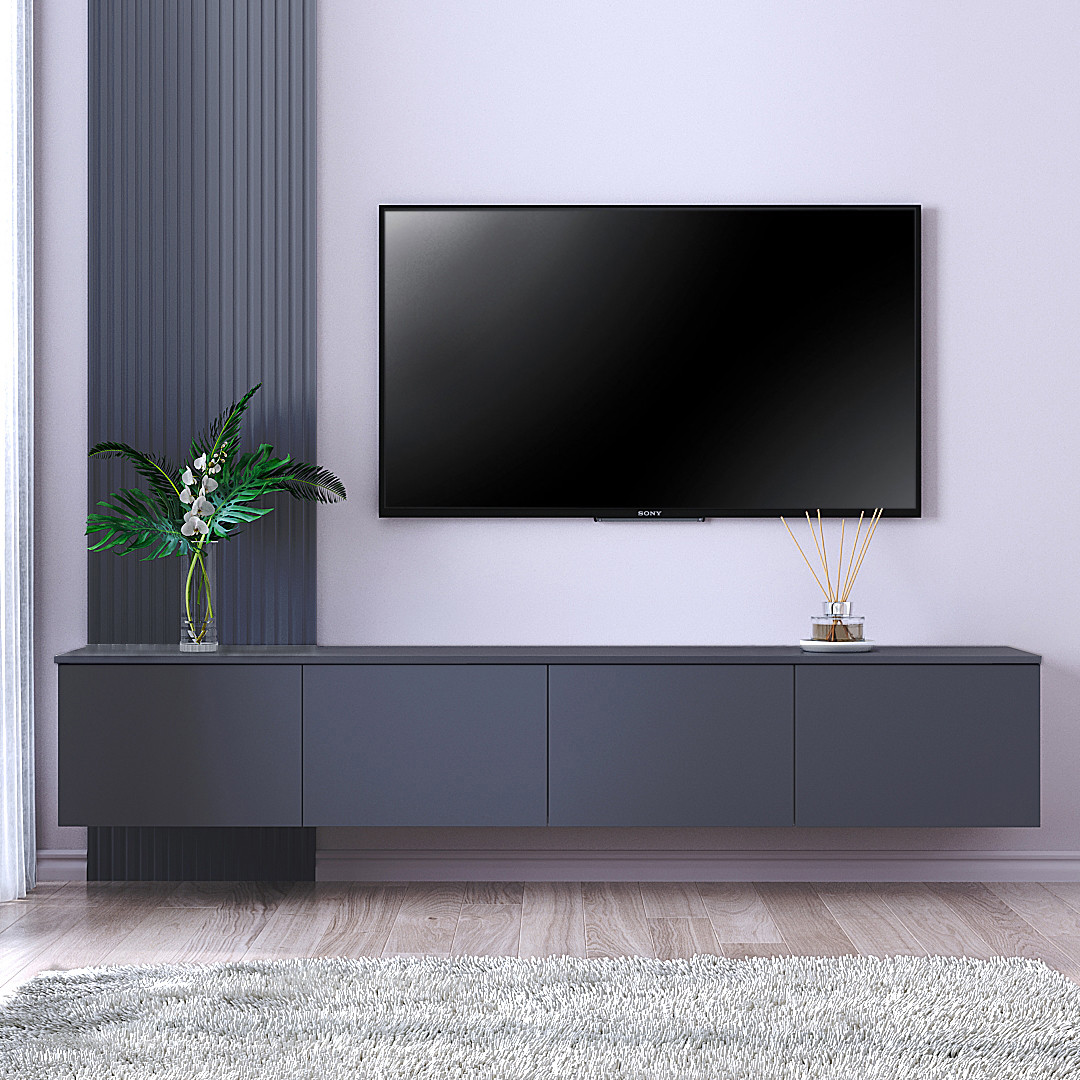 Тумба ТВ "Капрі" навісна, К-504, Антрацит (200/33/35), фото 1