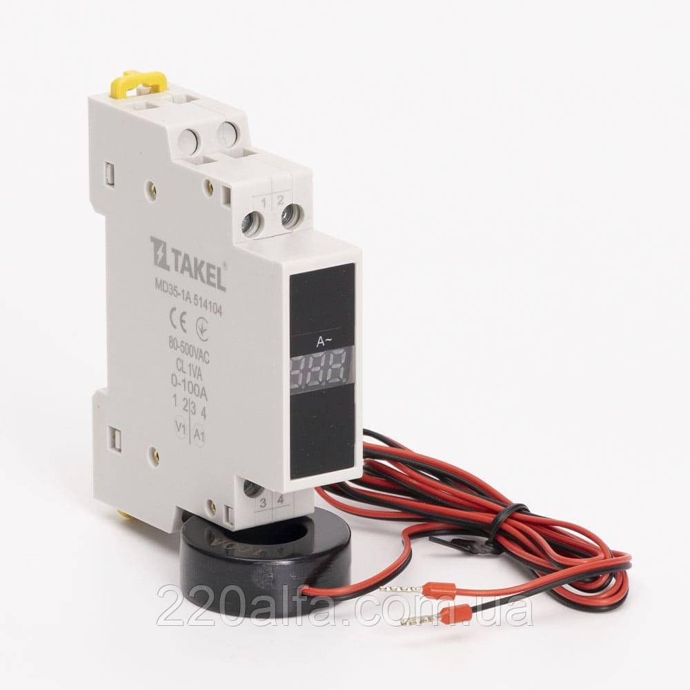 Амперметр модульний однофазний MD35-1A (AC 0-100A) TAKEL, фото 1