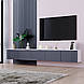 Тумба ТВ "Портленд" навісна, К-508, Білий / Графіт матовий (250/33/35), МДФ, фото 4