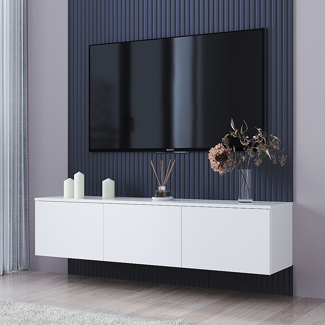 Тумба ТВ "Капрі" навісна, К-510, Біла (135/33/35), фото 1