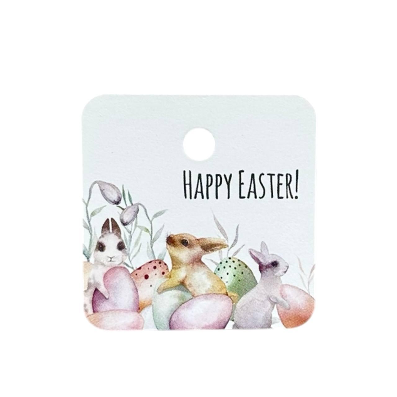 Бірка "Happy Easter" 40х40 мм (10 шт)