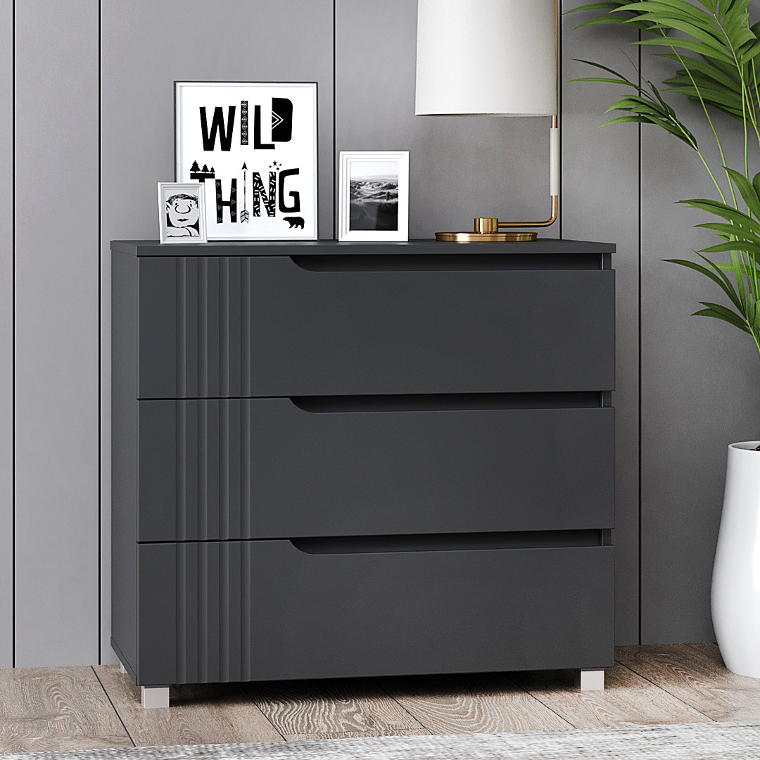 Комод "Портленд" К-38, Антрацит / Графіт (80/76/40), МДФ, фото 1