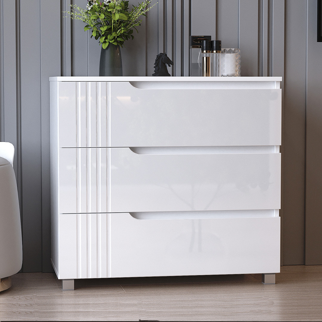 Комод "Портленд" К-38, Білий глянець(80/76/40), DiPortes, фото 1