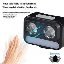 Ліхтар налобний 2069-XPG(white)+XPG(yellow)+5SMD(red), Motion Sensor, Li-Ion акумулятор, ЗУ Type-C, фото 5