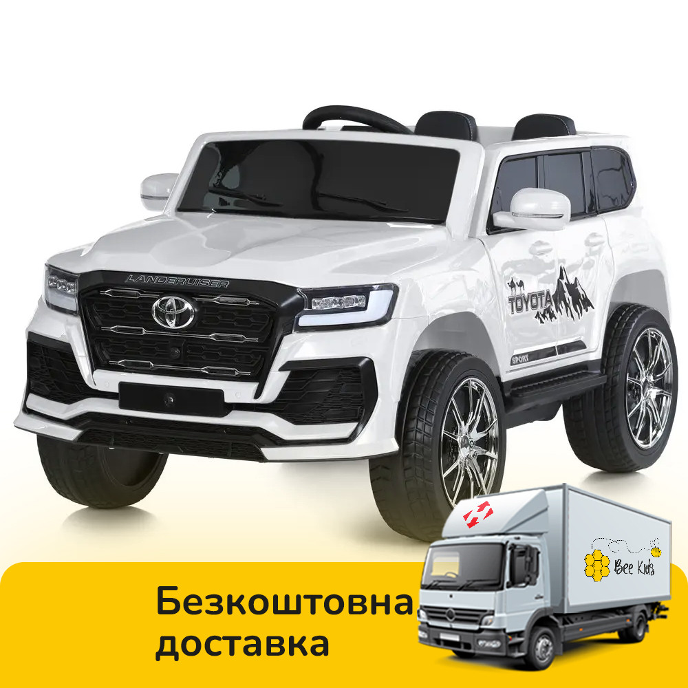Електромобіль джип Toyota (акумулятор 12V7AH, 2 мотор 35W, музика, світло, 2,4G, MP3) Bambi M 6138EBLR-1 Білий, фото 1
