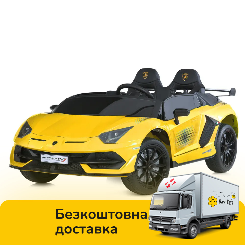 Електромобіль Lamborghini дитячий (4 мотори 45W, 2 аккум.12V9AH, музика, світло) Bambi M 6026EBLR-6(24V) Жовтий, фото 1