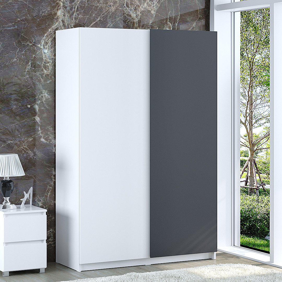 Шафа Купе Hettich "Німеччина" К-850 Білий / Антрацит (130/200/52), фото 1