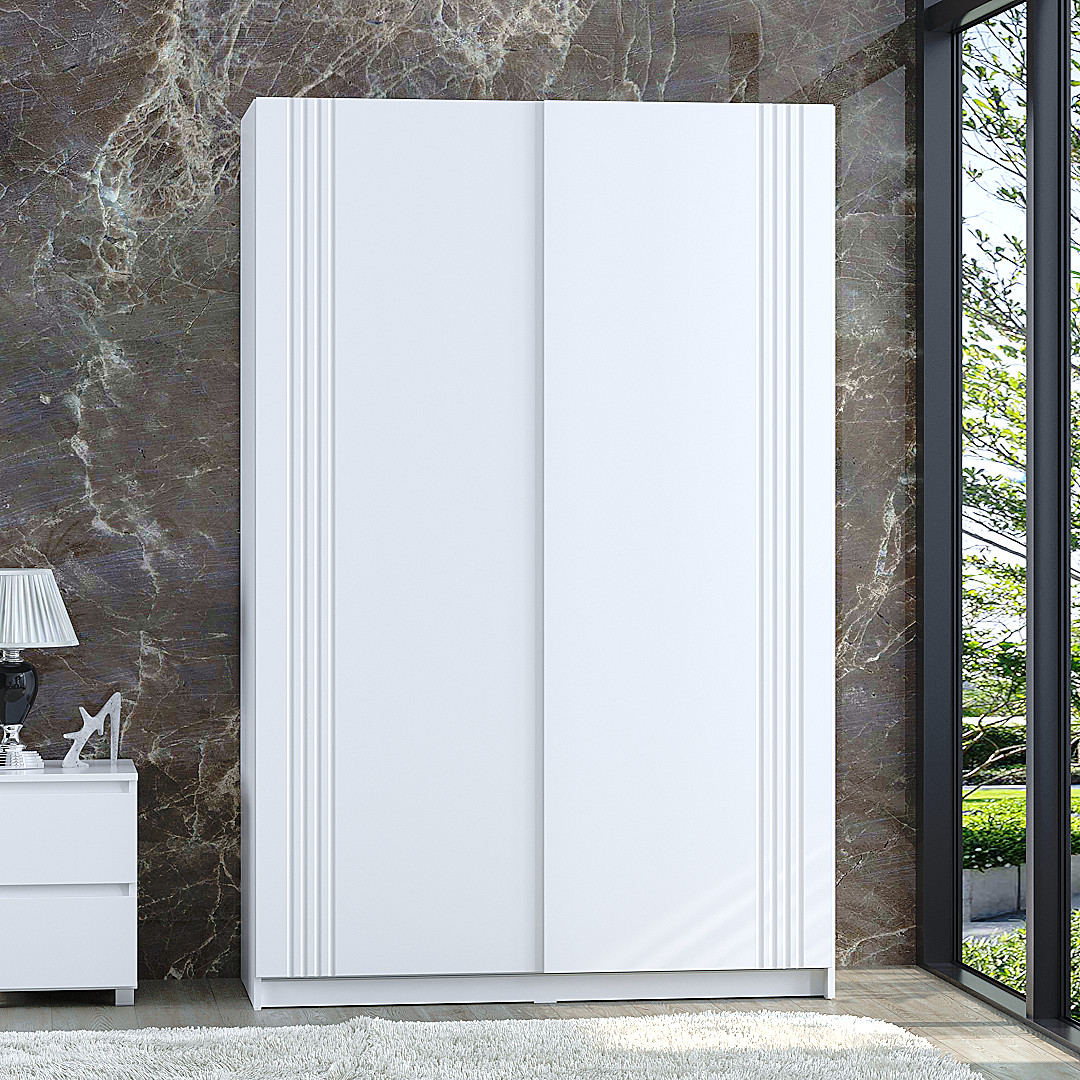 Шафа Купе Hettich Портленд К-850 Білий матовий (130/200/52), МДФ