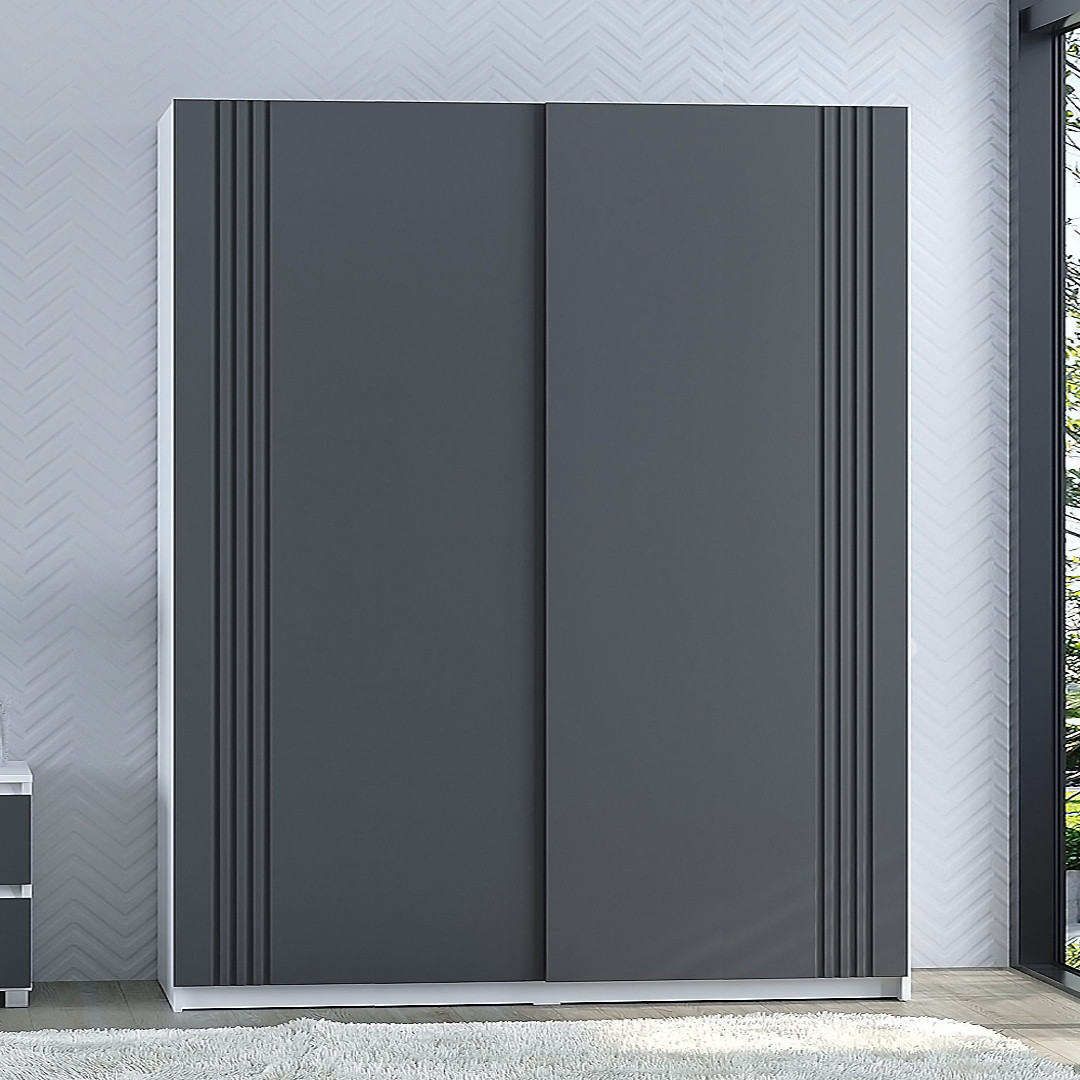 Шафа Купе Hettich Портленд К-853 Білий / Графіт (160/200/52), МДФ